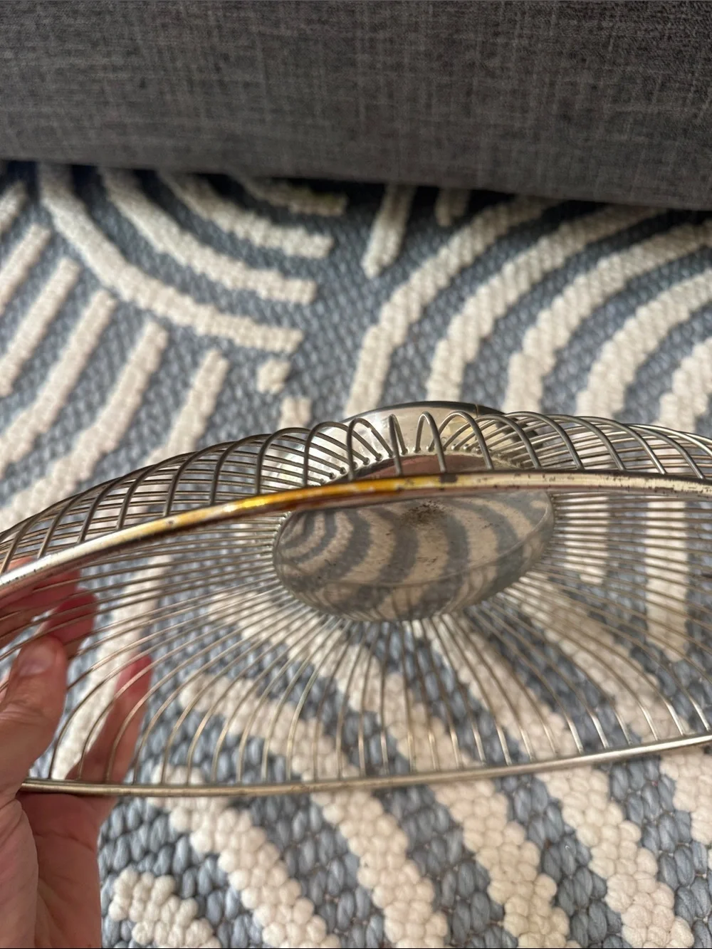 Vintage MP Italy Silver Plated MCM Sunburst Wire Basket 13”